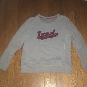 Izod fleece sweatshirt grey and red